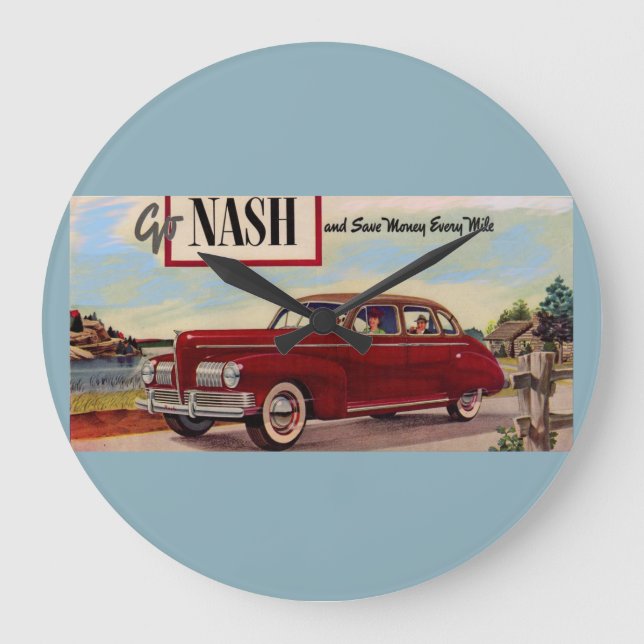 Relógio Grande Anúncio para automóveis Nash 1941 (Frente)
