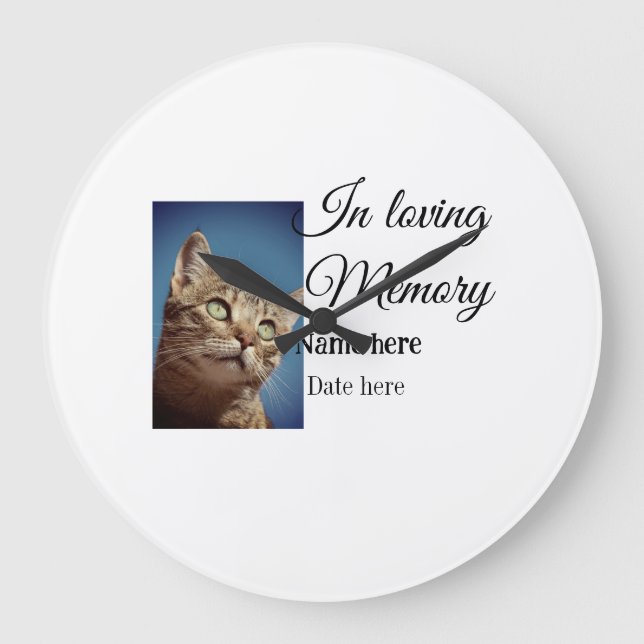 Relógio Grande Ao amar a memória memorial keepape adicione nome d (Frente)