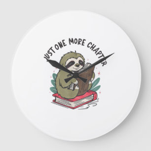 Relógio Grande Apenas mais um capítulo Cute Sloth Bookworm Sloth