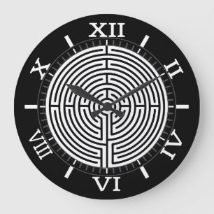 Relógio Grande Apenas um Dial Maze em Black Dial