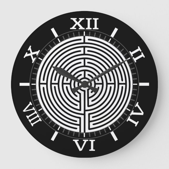 Relógio Grande Apenas um Maze discado em discagem negra (Frente)