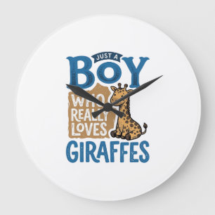 Relógio Grande Apenas um menino que ama girafas Camisa vintage de