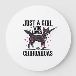 Relógio Grande Apenas Uma Garota Que Ama Chihuahuas Desenho Vinta