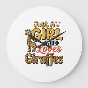 Relógio Grande Apenas Uma Garota Que Ama Girafas Vetor Vintage De