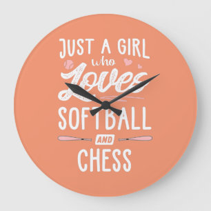 Relógio Grande apenas uma garota que ama softball e presente de x