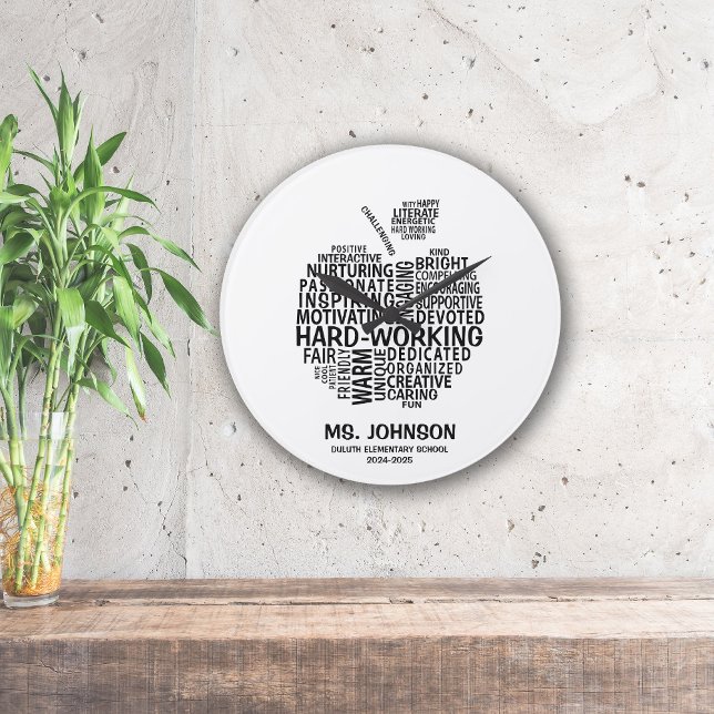 Relógio Grande Apple Typograhy de Apreciação de Professora Negra (Criador carregado)