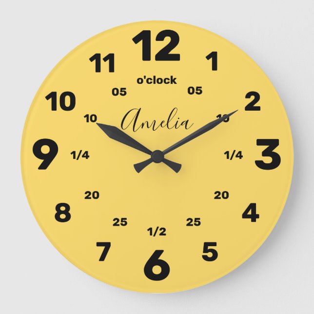 Relógio Grande Aprenda a dizer as horas | Personalizado | Nome Gr (Frente)