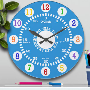 Relógio Grande Aprendizado Azul para Contar Tempo