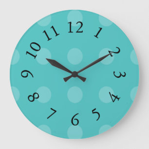 Relógio Grande Aqua Dot Dazzle Mod Clocks