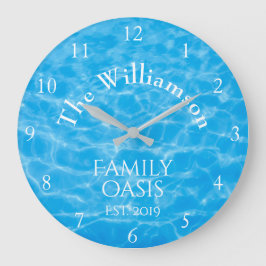 Relógio Grande Aqua Natação Piscina de Verão Família de ondulaçõe