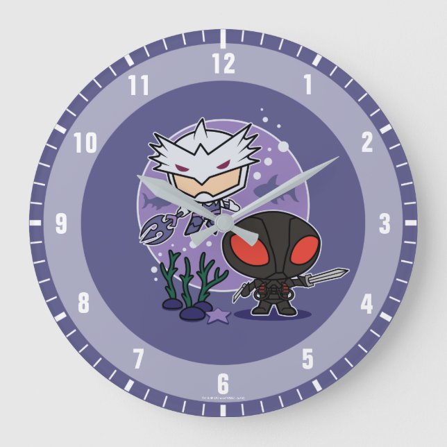 Relógio Grande Aquaman | Chibi Orm & Black Manta Undersea Graphic (Frente)