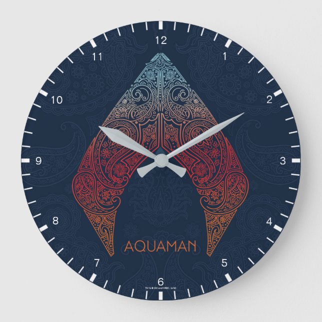 Relógio Grande Aquaman | Logotipo Paisley Aquaman (Frente)