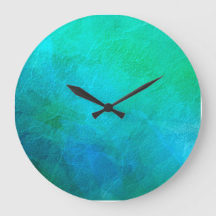 Relógio Grande Aquamarine Verde Azul Arte Abstrato Gelo