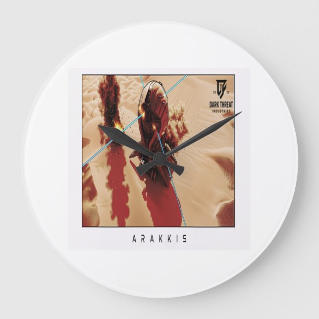 Relógio Grande Arakkis Wall Clock, 25.4 cm Round Natural Wood (Frente)