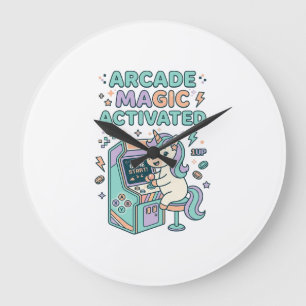 Relógio Grande Arcade de Unicórnio Mágico Ativado Produto Elegant
