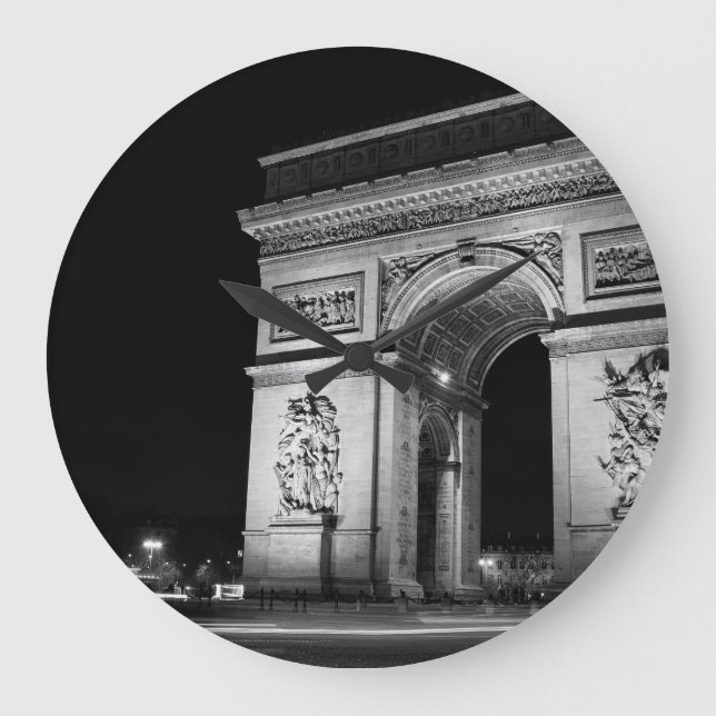 Relógio Grande Arco de Triomphe à noite em Paris (Frente)