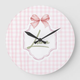 Relógio Grande Arco e Gingham personalizados da menina Luna