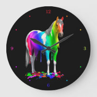 Arco-Íris Colorido Derramando Cavalo de Tinta Molh