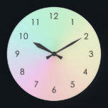 Relógio Grande Arco-Íris de Gradiente Mudado Pastel<br><div class="desc">Linda coloração d'água digital cor rosa púrpura cor-de-rosa cor-de-rosa,  cor azul-acinzentada,  gradiente ombre design. Simples,  calmo,  relaxante e brilhante,  boho,  yoga moderno chic. Presente gradiente. Dons de gradiente personalizados. O Design de presentes personalizados de ioga de gradiente está disponível em diferentes produtos de ioga,  veja na coleção.</div>