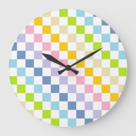 Relógio Grande Arco-Íris Pastel Verificado