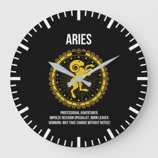 Relógio Grande Aries - Horoscópio, Engraçado Sinal Zodioso Humor