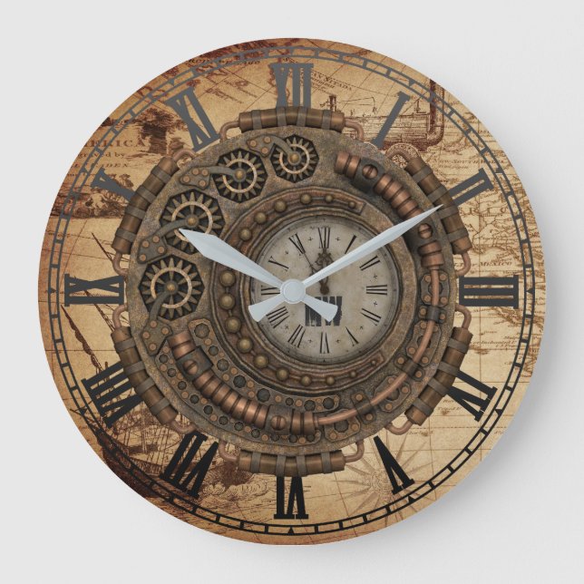Relógio Grande Armadilhas industriais Steampunk (Frente)