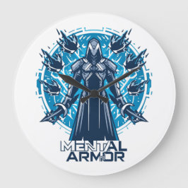 Relógio Grande Armadura Mental - Figura do Guerreiro de Moletom