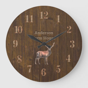 Relógio Grande Armário Russo de Madeira Barn Country House