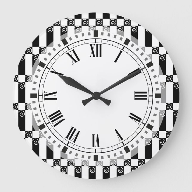 Relógio Grande Art Deco Abstrato / Viena Secessão Geométrica (Frente)