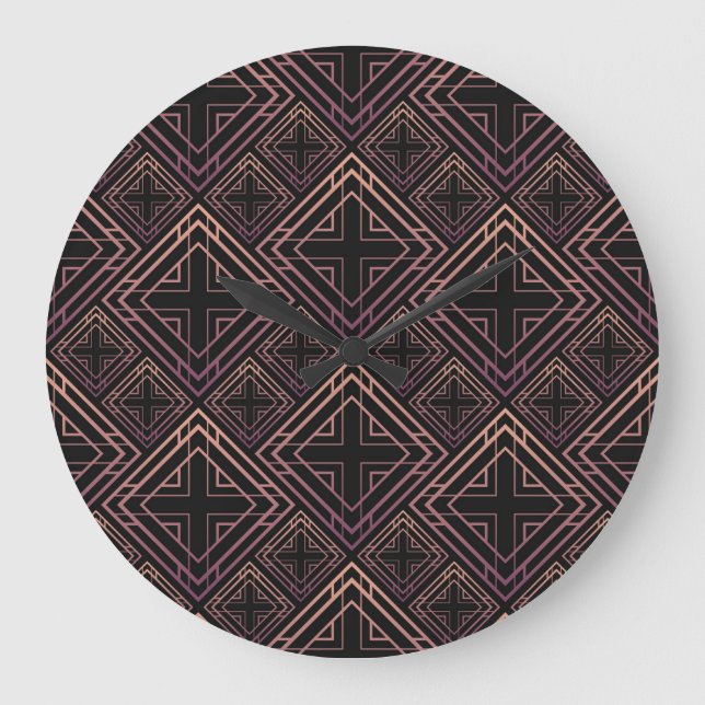 Relógio Grande Art Deco Black-Dourado Elegance (Frente)