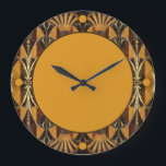 Relógio Grande Art Deco Burl Wood<br><div class="desc">Esta é uma surpreendentemente bela design de arte que inclui madeira de burl e latão.</div>