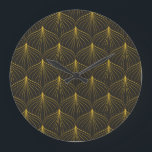 Relógio Grande Art Deco Charm: Vintage geométrico sem costura<br><div class="desc">Abstrato geométrico Art Deco. Fundo Vintage sem costura. Textura de estilo de safra. Ilustração de safra no estilo art nouveau. Volte no tempo com este padrão de colheita de abstrato. Deco de abstrato: Estilo de imagem com uma torção geométrica. arte, deco, padrão, ouro, preto, fundo, sem costura, geométrico, vintage, 20s,...</div>