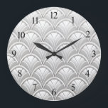 Relógio Grande Art Deco Fan<br><div class="desc">Art Deco Fan Leaf Scale</div>