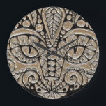 Relógio Grande Art deco gold e black Egypt style cat<br><div class="desc">Rosto de arte deco cat feito em um estilo elegante de emblema de joia em cores de ouro,  prata e preto. Para todos os amantes de gatos. Um design de gato decorativo,  vintage,  estilo egípcio</div>