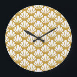 Relógio Grande Art Deco, padrão floral geométrico sem costura.<br><div class="desc">Arte Deco Padrão Invisível. Textura decorativa geométrica Floral. Vintage deixa na moda. Ilustração de concha de abstrato. Mergulhe no charme floral geométrico de Art Deco. A Arte Geométrica Deco encontra a beleza floral nesta textura de na moda. shell, ilustração, deco, vitoriano, laser, abstrato, fundo, padrão, flor, textura, decor, moda, vintage,...</div>