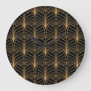 Relógio Grande Art Deco, padrão minimalista de vintage.