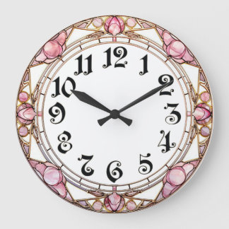 Relógio Grande Art Deco Pink