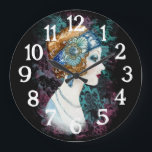 Relógio Grande Art Deco Roaring, 20.º, 1920 Woman Clock<br><div class="desc">Este belo relógio de deco de arte é perfeito para sua casa ou escritório.</div>
