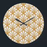 Relógio Grande Art Deco — Shell Geométrico<br><div class="desc">Vintage Art Deco Padrão Invisível. Decoração geométrica com textura circular. Fundo da Shell do Mar Retroativo. Sea Shell Elegance: Formas geométricas formam um padrão luxuoso de concha em Deco de Arte. Libere a beleza dos padrões da Arte Deco. Um toque de luxo e estilo em cada pixel. nouveau, padrão, fundo,...</div>