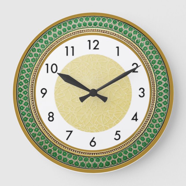 Relógio Grande Art Deco Verde (Frente)