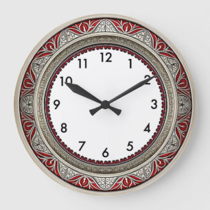 Relógio Grande Art Deco Vermelho