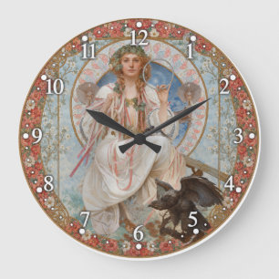 Relógio Grande Art Nouveau - Alphonse Mucha