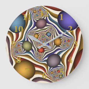 Relógio Grande Arte abstrata fractal colorida voando alto