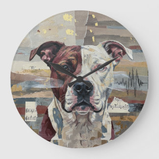 Relógio Grande Arte abstrata Pitbull Versão 1