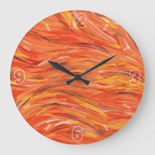 Relógio Grande Arte Abstrato original de Energia e Paixão