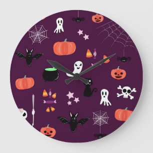Relógio Grande Arte Assustadoramente Fofa de Halloween