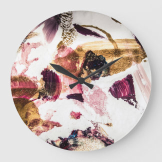 Relógio Grande Arte criativa abstrato Dourada Sparkles