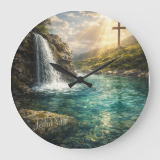 Relógio Grande Arte Cristã de Parede Água Viva