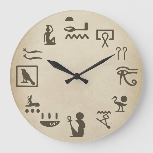 Relógio Grande Arte da Hierogílfia Egípcia Antiga (Frente)