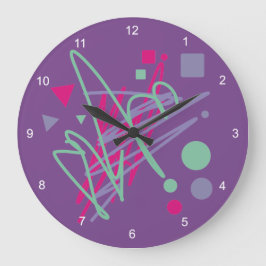 Relógio Grande arte da mistura do respingo do vintage dos anos 80